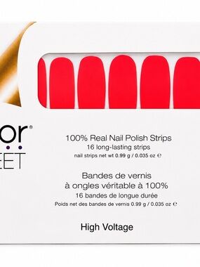 Color Street “High Voltage” Nail Polish Strips ⚡️💥 Retired Neon Red/Pink Shade